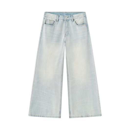 Washed Wide-Leg Denim