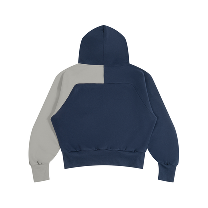 Contrast Raglan Zip-Up Hoodie