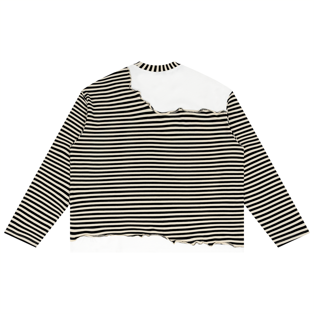 Striped Patchwork Long-Sleeved T-Shirt