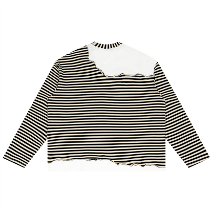 Striped Patchwork Long-Sleeved T-Shirt