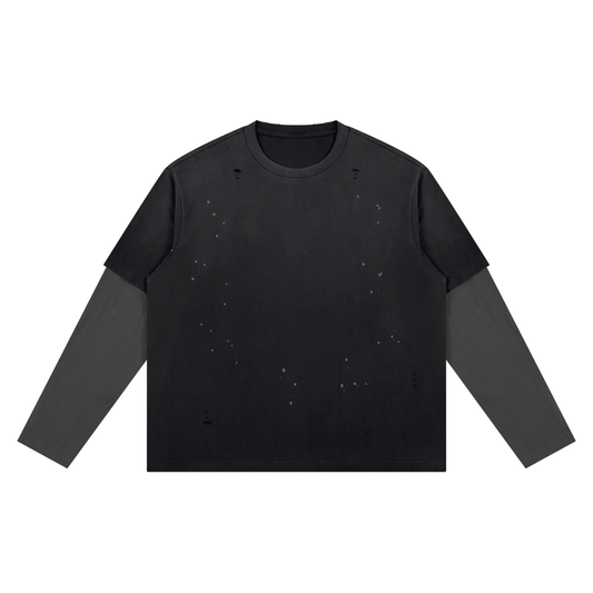 Layered Cotton Long-Sleeved T-Shirt